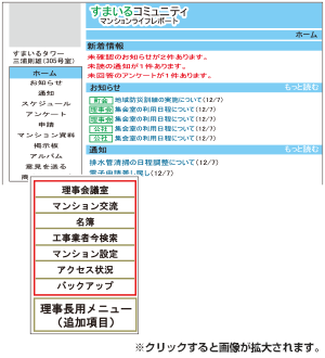 すまいるコミュニティ（仮)ホーム画面