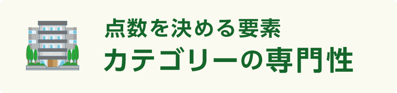 点数を決める要素：カテゴリー別の専門性